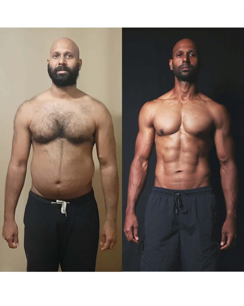 Man's before and after